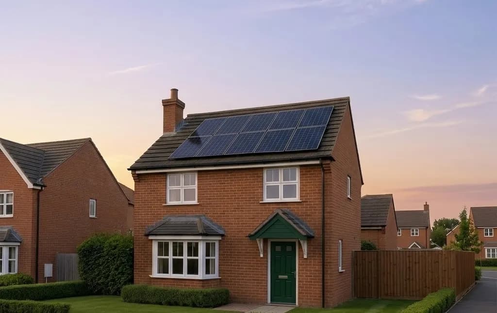 New solar panel installation on a home in Central Scotland